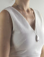 Collier sautoir goutte argent femme