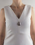Collier sautoir goutte argent femme