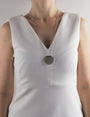 Collier sautoir rond argent femme