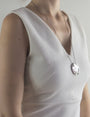 Collier sautoir rond argent femme
