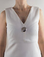Collier sautoir rond argent femme