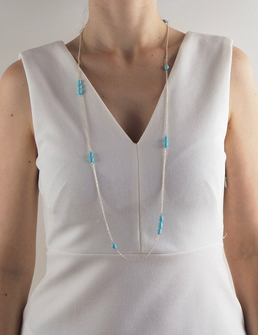 Collier sautoir turquoise femme