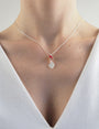 Collier guitare nacre corail femme