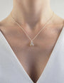 Collier fleur clochette agate grise femme