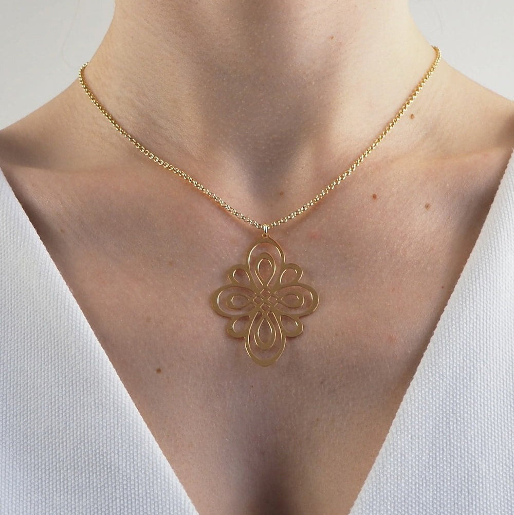 Collier pendentif losange vermeil femme