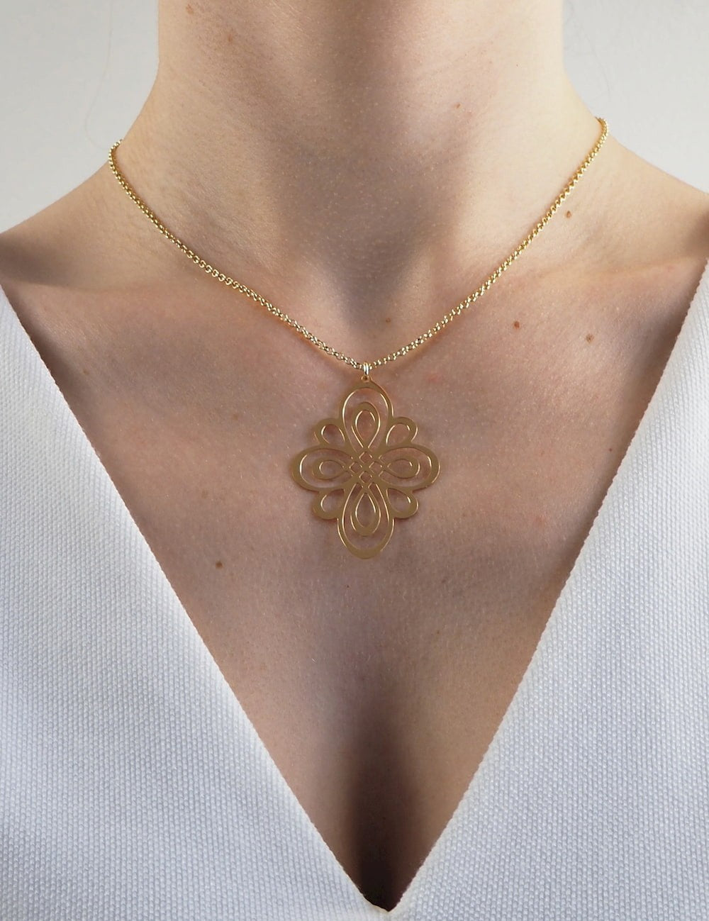 Collier pendentif losange vermeil femme
