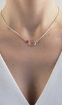 Collier cercle corail femme