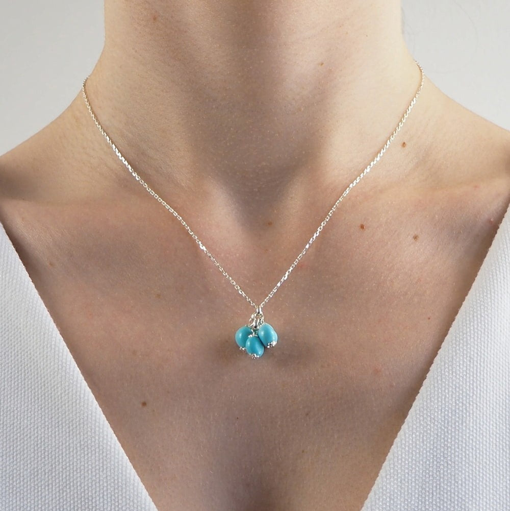 Collier grappe turquoise femme