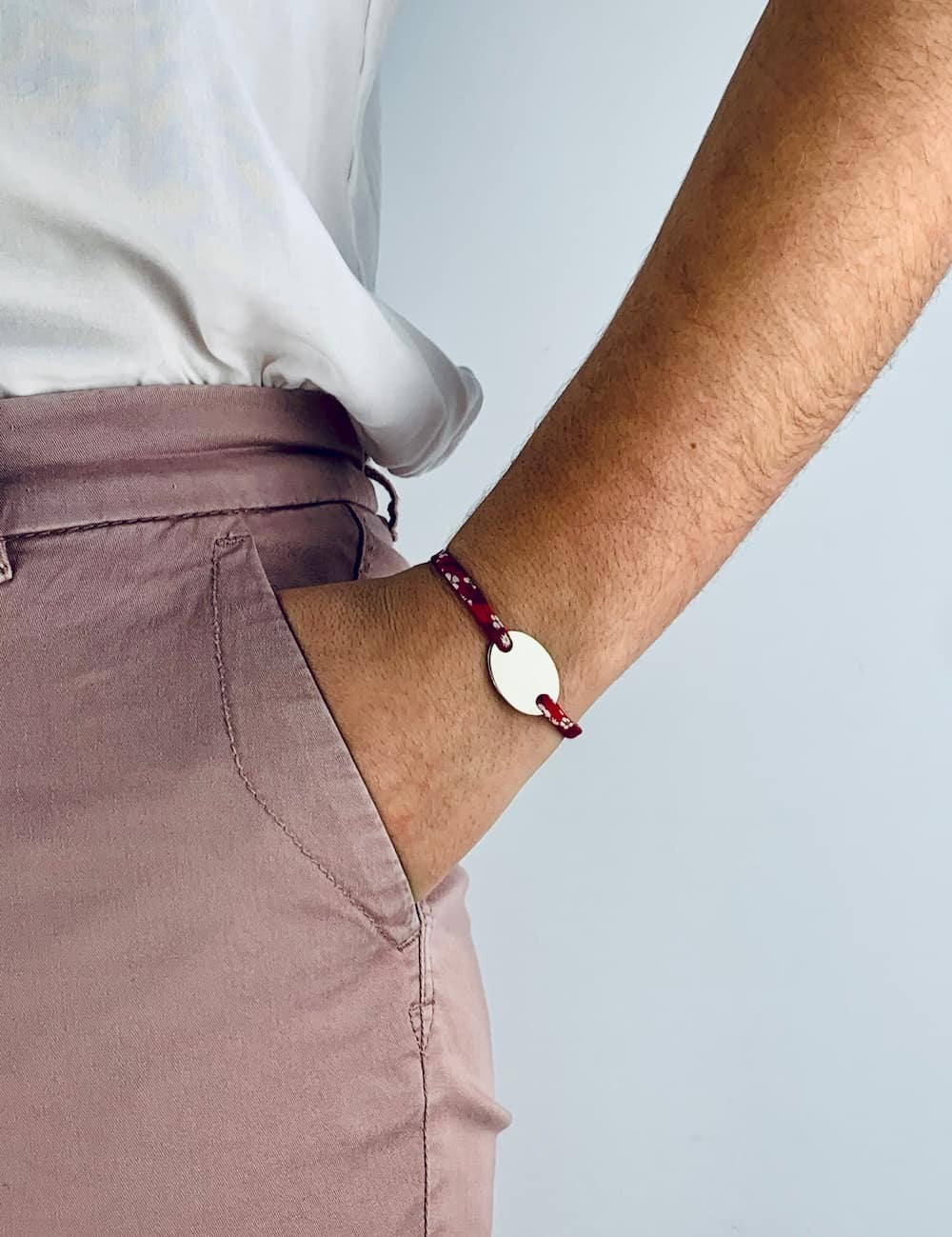 Bracelet Liberty médaille ovale à personnaliser femme