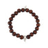 Bracelet perles bois tête mort femme