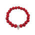 Bracelet perles bois tête mort femme