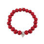 Bracelet perles bois tête mort femme