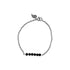 Bracelet argent barrette agate noire femme