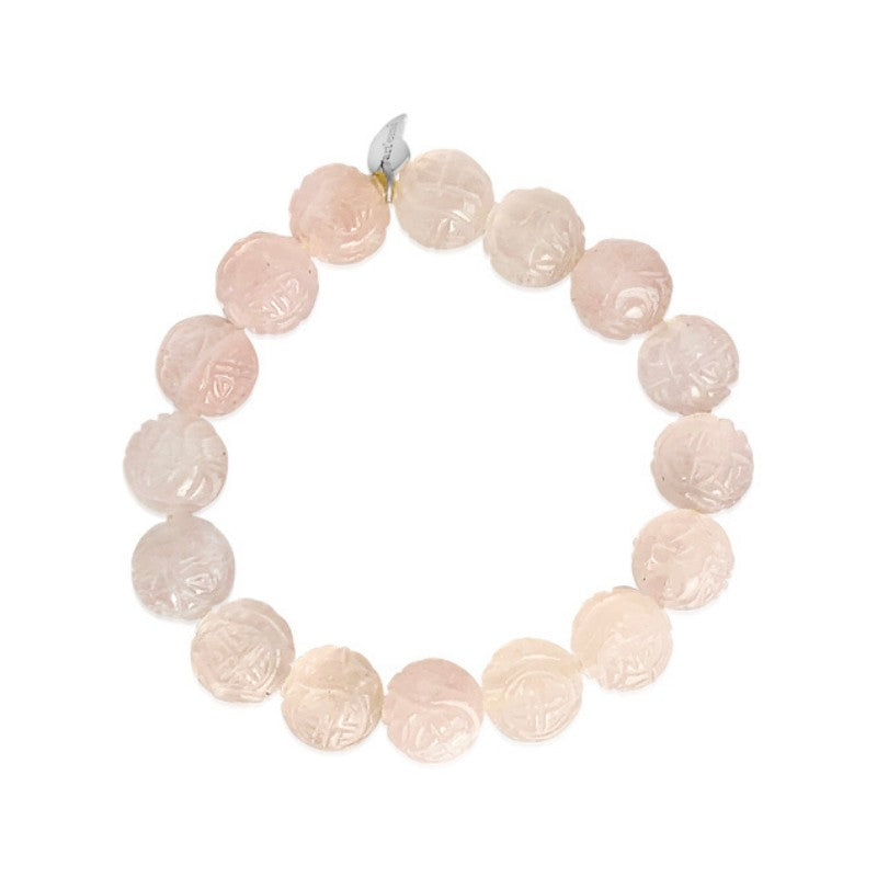 Bracelet perles quartz rose femme
