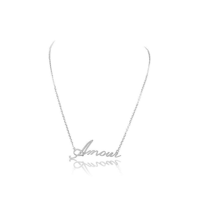 Collier message amour argent femme