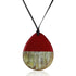 Collier goutte résine laquée de couleur rouge