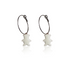 Boucles d'oreilles créoles ours blanc émail femme