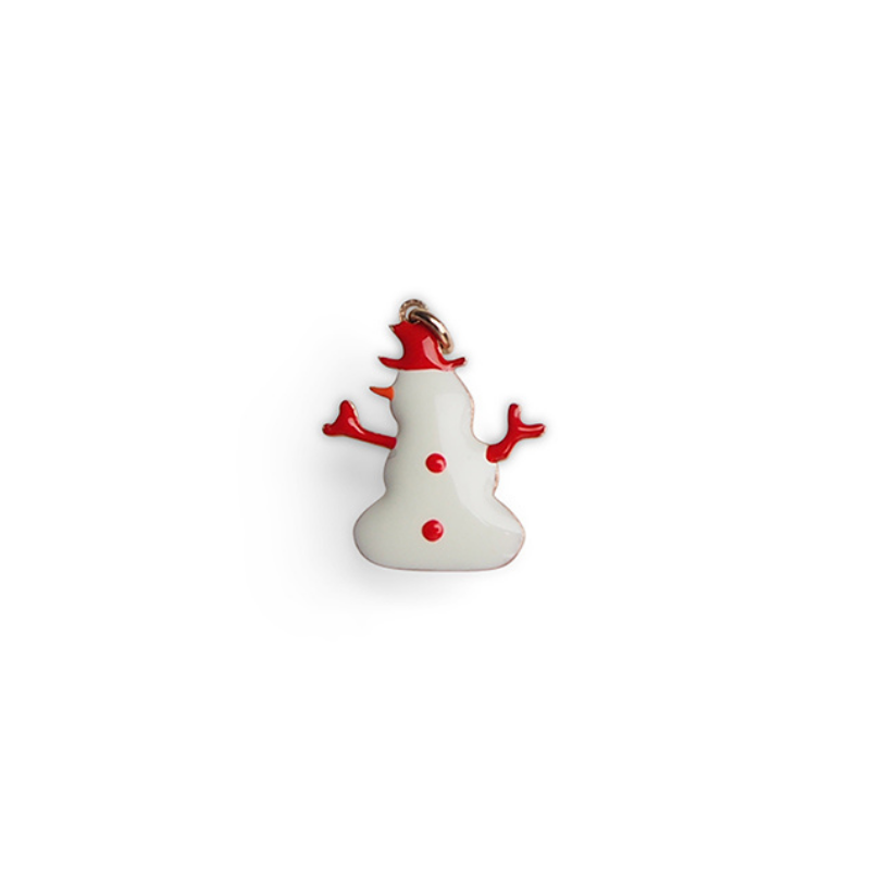 Solid silver snowman pendant for women