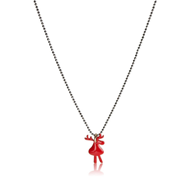 Collier renne de Noël émail femme