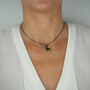 Collier cerf émail femme