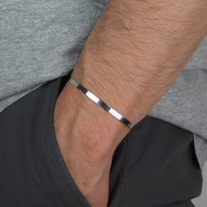 bracelet jonc personnalisé en argent homme