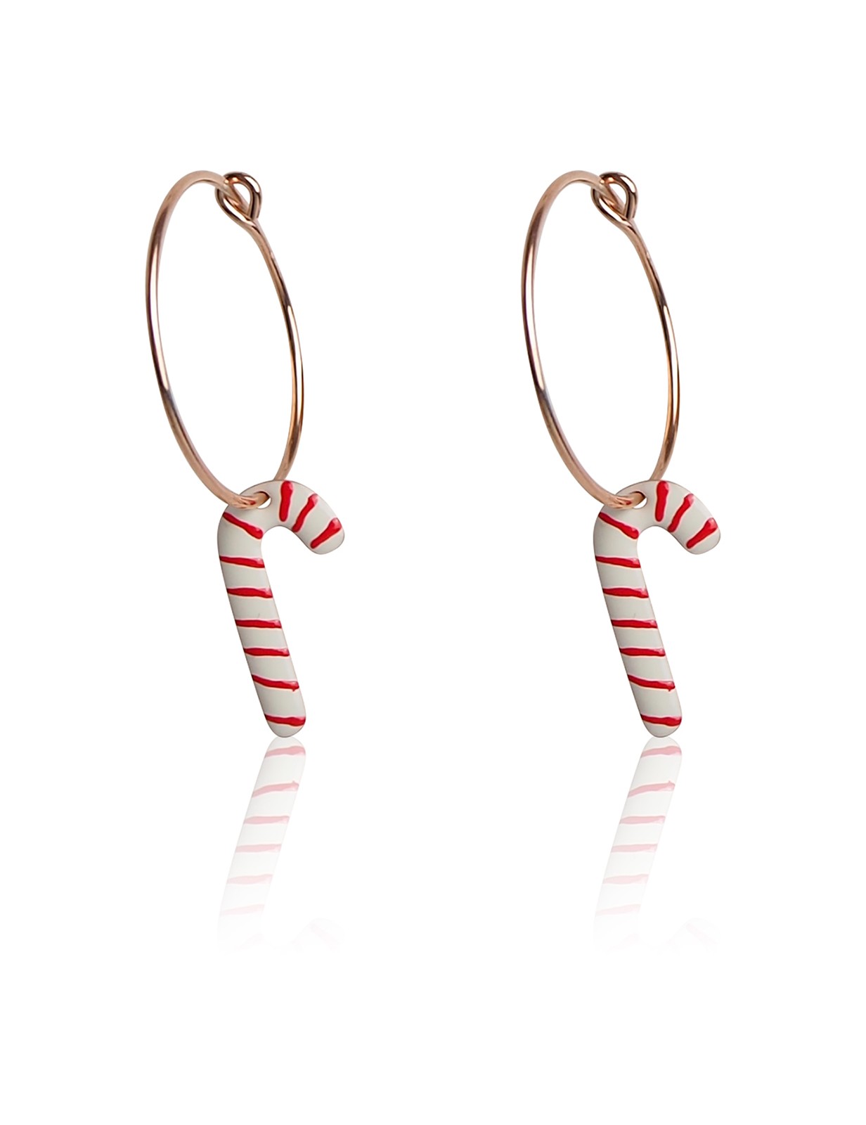 925 sterling silver candy cane hoop earrings for teenage girls