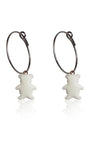 Boucles d'oreilles ado ours blanc argent massif 925
