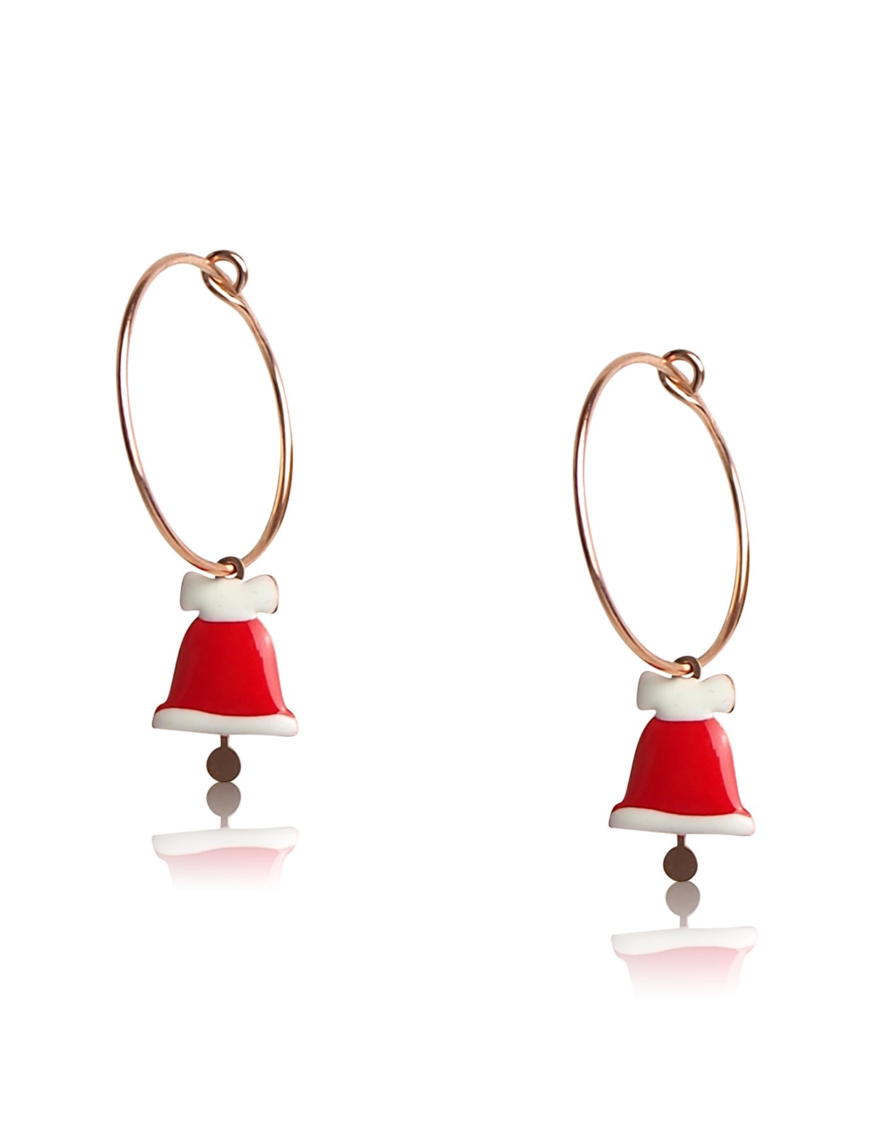 Christmas bell enamel hoop earrings for teenagers