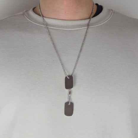 Plaque militaire argent homme