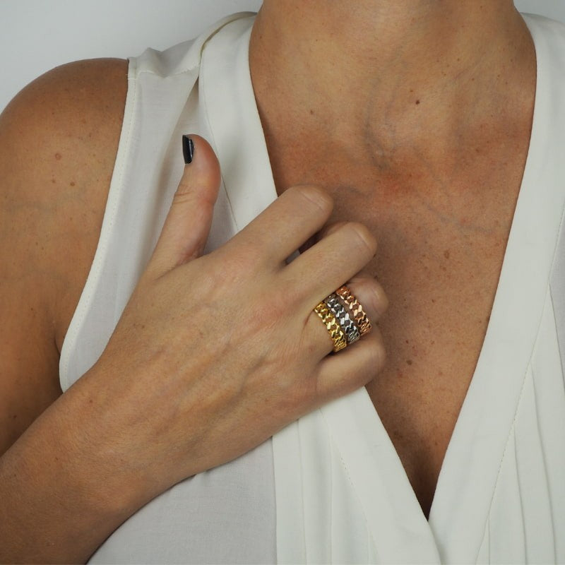 Bague chaîne femme trio taille réglable