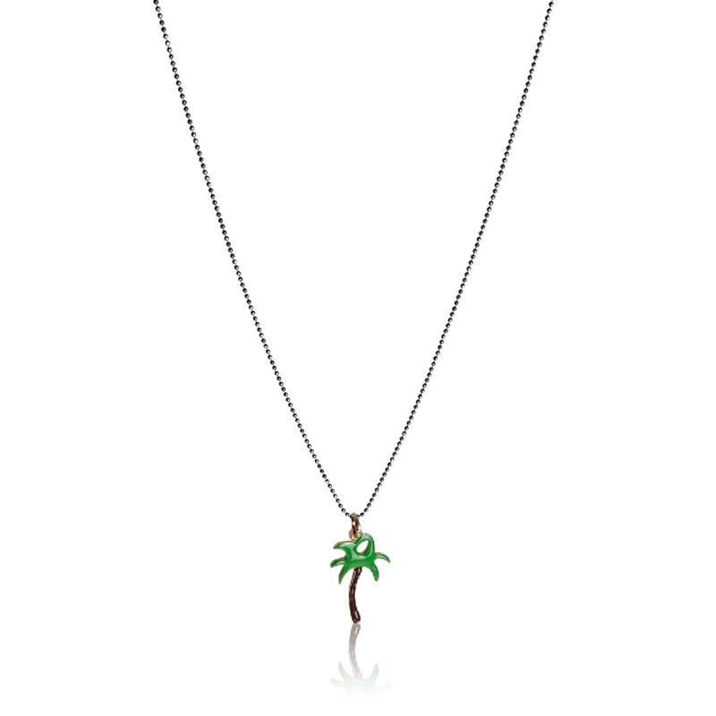 collier palmier argent massif 925 femme