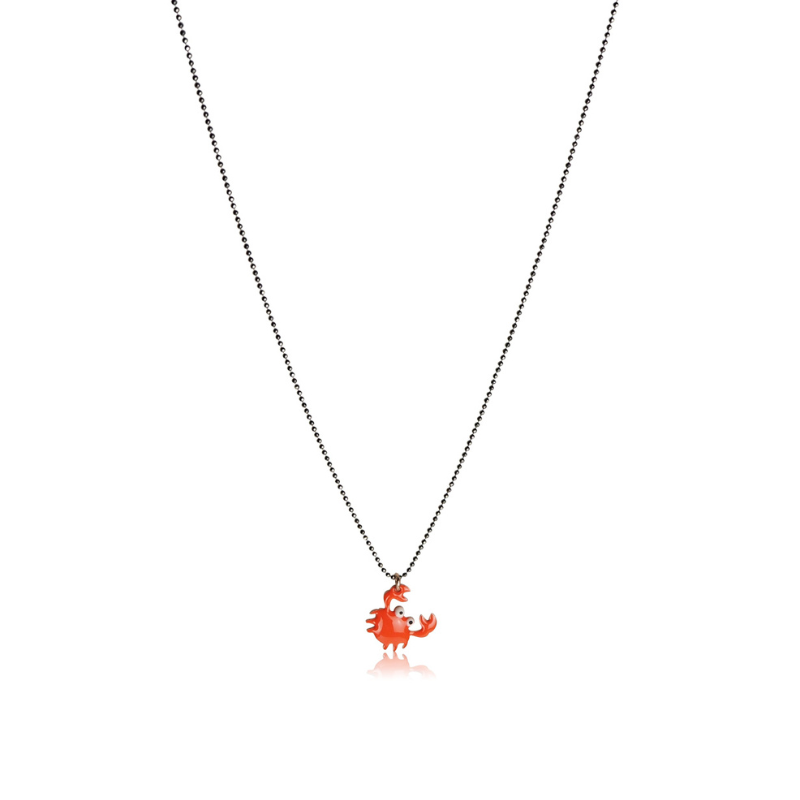 collier émail orange or rose
