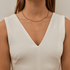 Collier boule femme rhodié noir argent massif porté