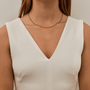 Collier boule femme rhodié noir argent massif porté