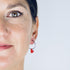 Boucles d'oreille créoles cœur rouge émail or rose