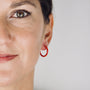 Boucle d'oreilles créoles email rouge