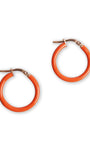 Boucles d'oreilles créoles émail orange femme vermeil or jaune
