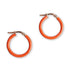 Boucles d'oreilles créoles émail orange femme vermeil or jaune