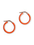 Boucles d'oreilles créoles émail orange femme vermeil or jaune