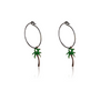 Boucles d'oreilles créoles palmier argent rhodié femme