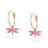 Boucles créoles libellule émail rose femme
