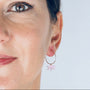 Boucles créoles libellule émail rose femme