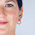 Boucles d'oreilles créoles émail orange femme vermeil or jaune