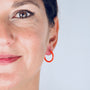 Boucles d'oreilles créoles émail orange femme vermeil or jaune