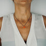 Pendentif crabe émail orange femme argent sterling collier