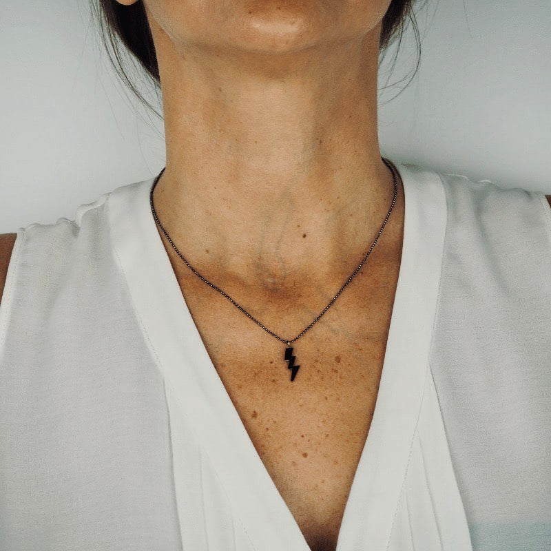 Pendentif tonnerre argent sterling femme collier