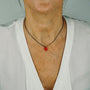Pendentif pieuvre émail rouge femme or jaune collier