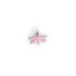 Pendentif libellule émail rose femme or jaune 18kt