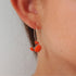 Créoles enfant crabe émail orange argent sterling 925