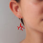 Boucles d'oreilles corail émail rouge argent sterling ado